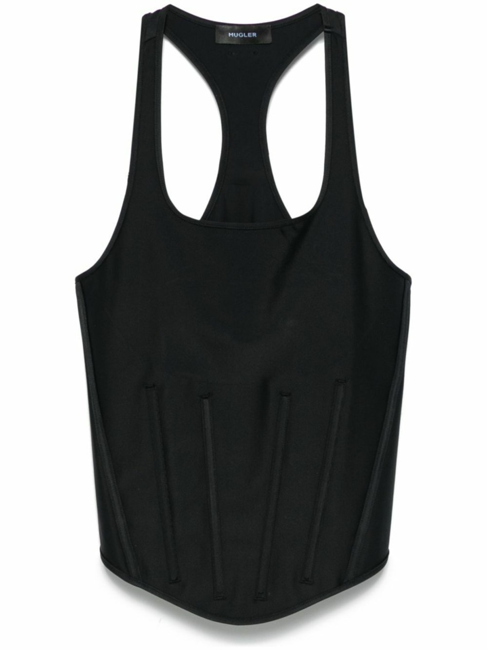 Mugler Black Sculpted Racerback Tank Top